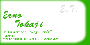 erno tokaji business card